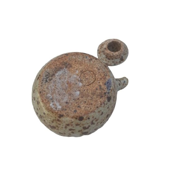 Green Glazed Teapot with Mushroom Lid Studio Art Pottery Unusual Style - Picture 12 of 12